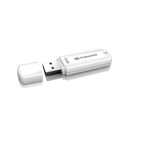 TRANSCEND Flash Disk 64GB JetFlash®370, USB 2.0 (R:16/W:6 MB/s) bílá