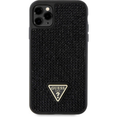 Pouzdro Guess Rhinestones Triangle Metal Logo iPhone 11 Pro černé