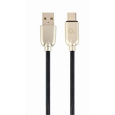 GEMBIRD Kabel CABLEXPERT USB 2.0 AM na Type-C kabel (AM/CM), 1m, pogumovaný, černý, blister, PREMIUM QUALITY