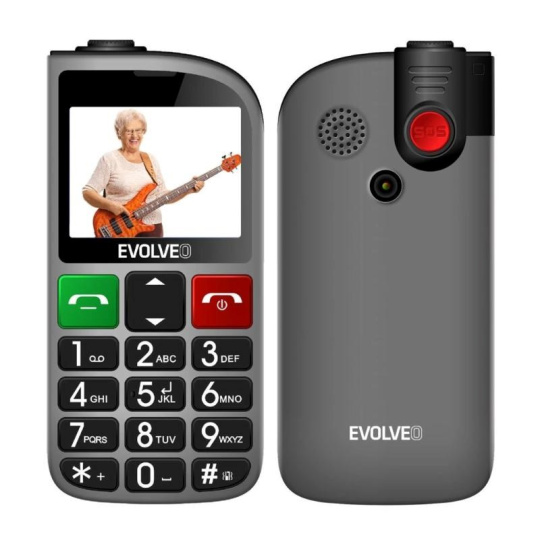 EVOLVEO Mobilní telefon pro seniory s nabíjecím stojánkem EasyPhone FL, stříbrná