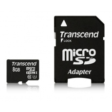 TRANSCEND MicroSDHC karta 8GB Premium, Class 10 UHS-I 300x + adaptér