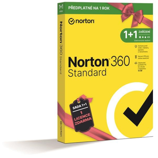 SPECIAL - NORTON 360 STANDARD 10GB + VPN, 1+1 uživatel pro 1 zařízení na 1rok BOX