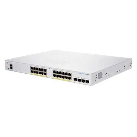 Cisco switch CBS250-24PP-4G-UK, 24xGbE RJ45, 4xSFP, fanless, PoE+, 100W - REFRESH