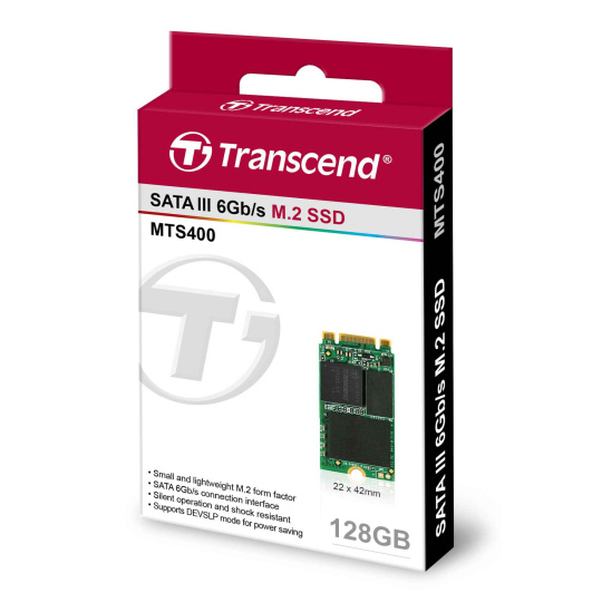 TRANSCEND Industrial SSD MTS400S 128GB, M.2 2242, SATA III 6Gb/s, MLC