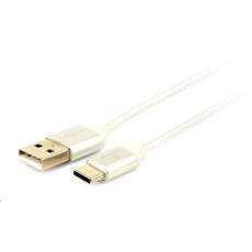 GEMBIRD Kabel CABLEXPERT USB na USB-C kabel (AM/CM), 1,8m, opletený, stříbrný, blister