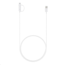 Samsung datový kabel EP-DG930DWE Combo, USB->USB-C/micro USB, 1,5 m, bílá (bulk)