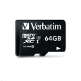 VERBATIM MicroSDXC karta 64GB Pro, U3 + adaptér