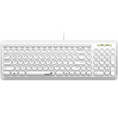 GENIUS klávesnice Slimstar Q200 White/ Drátová/ USB/ bílá/ retro design/ CZ+SK layout