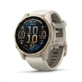 Garmin fenix® 8 – 43 mm, AMOLED, Sapphire, Soft Gold / Fog grey se silikonovým řemínkem, EU