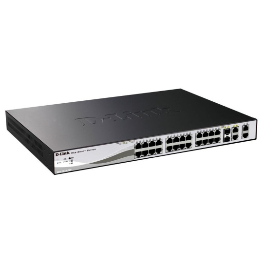 D-Link DES-1210-28P 24-port 10/100 PoE Smart Switch + 2 Combo 1000BaseT/SFP + 2 Gigabit