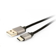 GEMBIRD Kabel CABLEXPERT USB na USB-C kabel (AM/CM), 1,8m, opletený, černý, blister