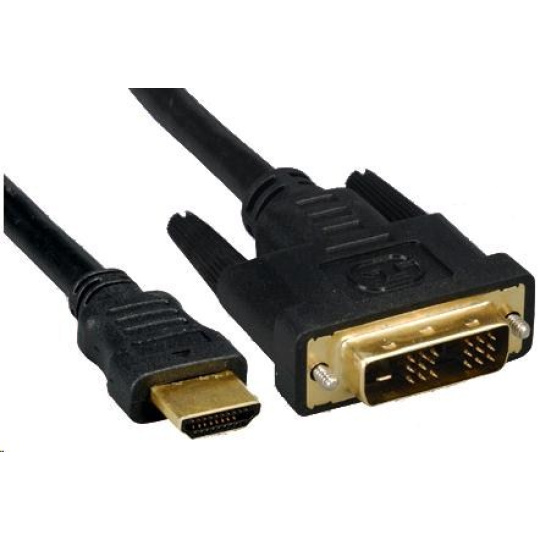 PREMIUMCORD Kabel HDMI - DVI 1m (M/M, zlacené kontakty, stíněný)