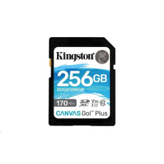 Kingston 256GB SecureDigital Canvas Go! Plus (SDXC) Card, 170R 90W Class 10 UHS-I U3 V30