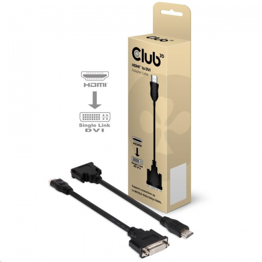 Club3D Adaptér pasivní HDMI na DVI-D Single Link (M/F), 22cm