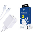 3mk Hyper Charger PD 45W+USB Cable C to C White