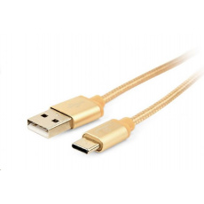 GEMBIRD Kabel CABLEXPERT USB na USB-C kabel (AM/CM), 1,8m, opletený, zlatý, blister