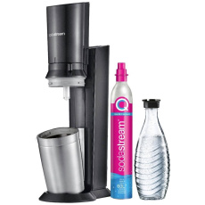 BAZAR - SodaStream Crystal 3.0 výrobník sody, 0,6l skleněná karafa, bombička s CO2, černý - Poškozený obal