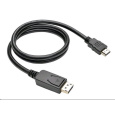 Kabel C-TECH DisplayPort/HDMI, 2m, černý