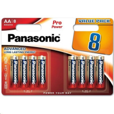 PANASONIC Alkalické baterie Pro Power LR6PPG/8BW AA 1,5V (Blistr 8ks)