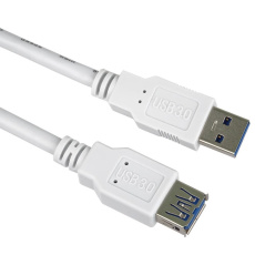 PremiumCord Prodlužovací kabel USB 3.0 Super-speed 5Gbps A-A, MF, 9pin, 5m, bílá