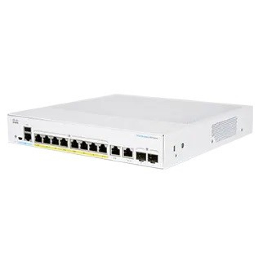 Cisco switch CBS350-8P-E-2G-UK, 8xGbE RJ45, 2xGbE RJ45/SFP, fanless, PoE+, 67W - REFRESH