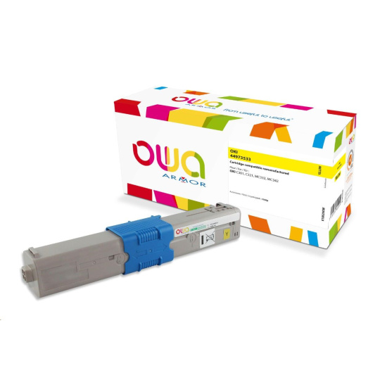 OWA Armor toner pro OKI C301, C321, MC332, MC342, 1500p, 44973533, žlutá/yellow