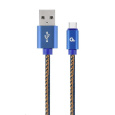 GEMBIRD Kabel CABLEXPERT USB 2.0 AM na Type-C kabel (AM/CM), 2m, opletený, jeans, blister, PREMIUM QUALITY