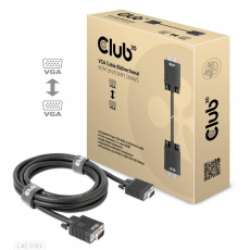 Club3D kabel VGA, M/M, 28AWG, 3m