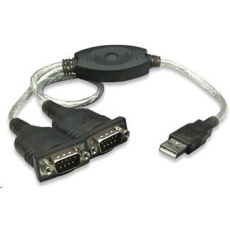 MANHATTAN převodník z USB na 2x sériový port (USB AM/DB9M(2), RS232)