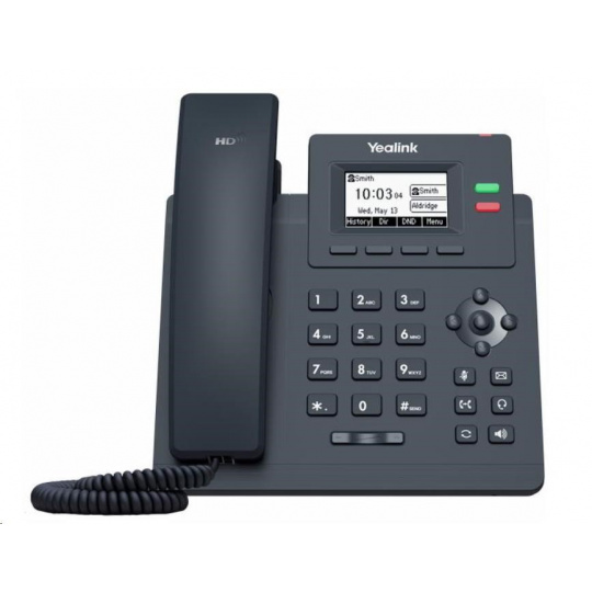 Yealink SIP-T31 IP telefon, 2,3" 132x64 grafický, 2x RJ45 10/100, 2x SIP, s adaptérem