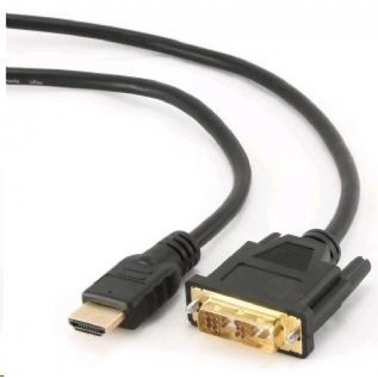 GEMBIRD Kabel HDMI - DVI 3m (M/M, DVI-D, Single Link, zlacené kontakty, stíněný)