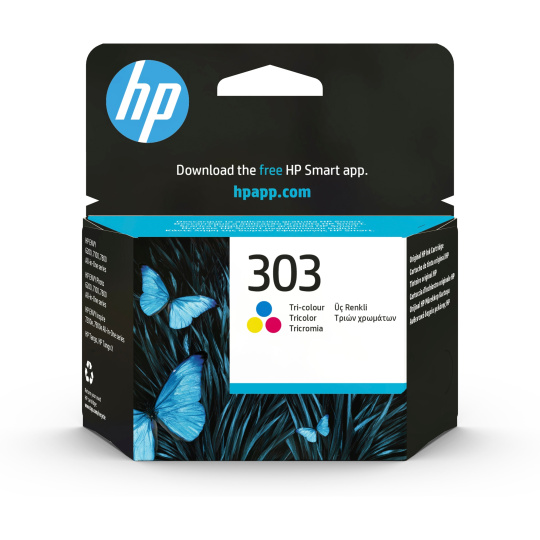 BAZAR - HP 303 Tri-color Original Ink Cartridge (165 pages), T6N01AE - Poškozený obal (Komplet)