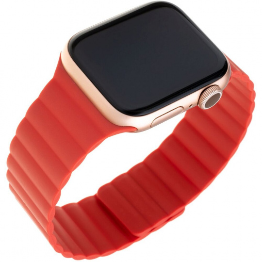 FIXED Magnetic Strap s magnetickým zapínáním pro Apple Watch 42 mm/44 mm, červený