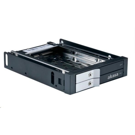 AKASA HDD box Lokstor M21, 2x 2.5" SATA HDD/SSD do 3.5" interní pozice, černá